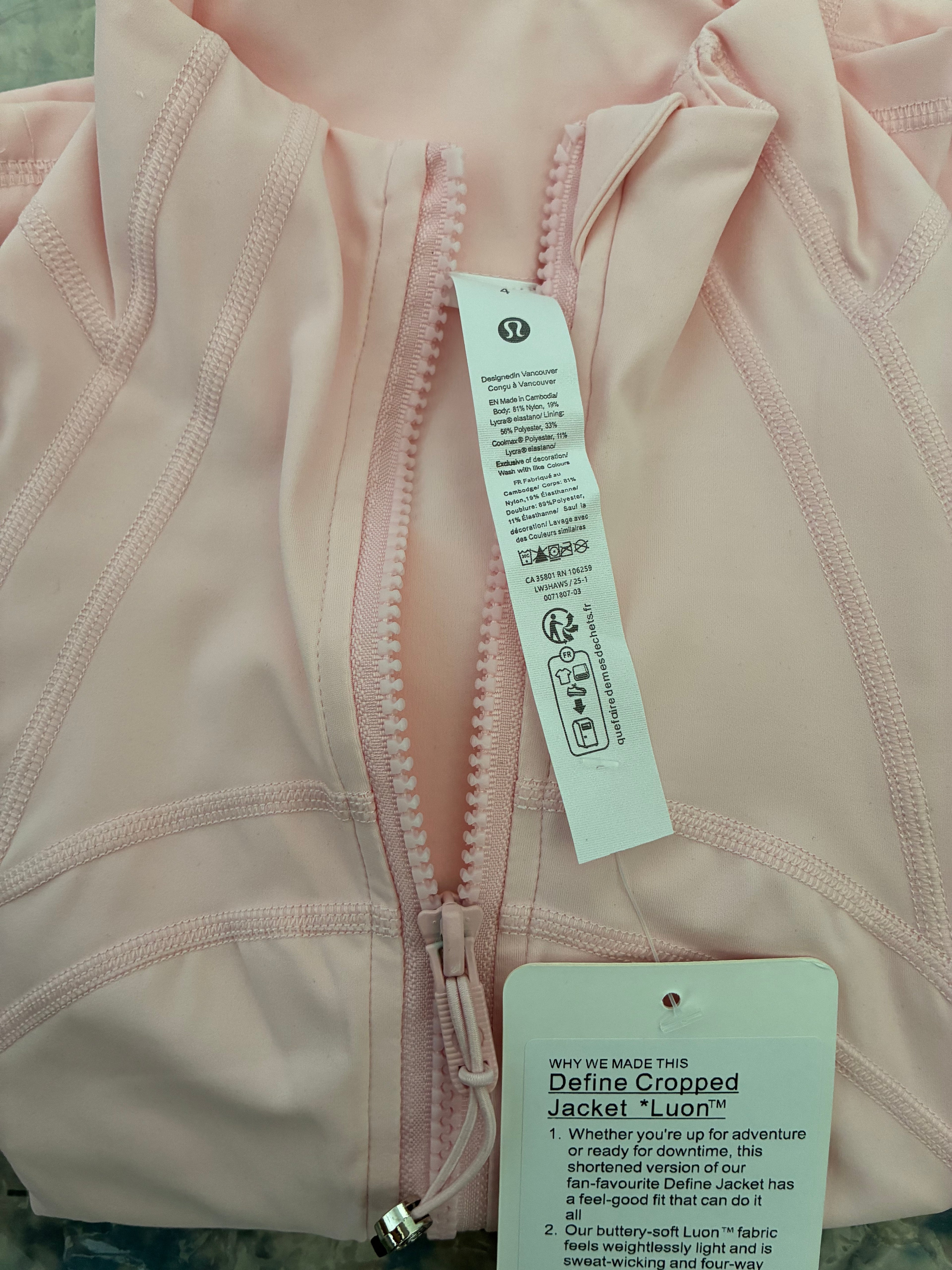 Define Cropped Jacket Nulu size 6 and 4